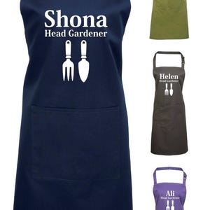 Head Gardener Apron Pocket Custom Name Personalised Gift Present Fathers Day Personalized Gardening
