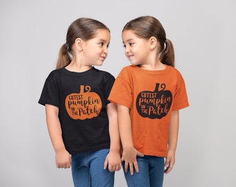 Cutest Pumpkin In The Patch Halloween Costume Kids Childs Halloween T-Shirt Trick or Treat Fancy Dress Funny Costume Fall Pumpkin Tee