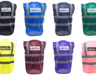 Official Photographer Enhanced Visibility Vest - Hi Viz - Hi Viz - Safety Reflective Vest Event Attire Jacket Cover Business Uniform Wedding