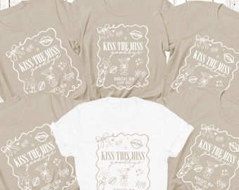 Personalisierte Hen Party Shirts 'Kiss The Fräulein Auf Wiedersehen' Braut & Team Passende benutzerdefinierte Bachelorette Outfit Brautdusche Tops