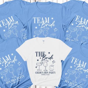 Gepersonaliseerde T-shirts vrijgezellenfeest Team Bruid Bruidsfeest Shirts Gepersonaliseerde bijpassende Stam Vrijgezellenfeest Tops Bride To Be Custom afbeelding 1