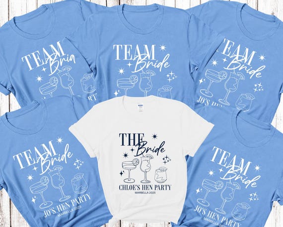 Personalised Hen Party T shirts Team Bride Bridal Party Shirts Personalised Matching Tribe Bachelorette Hen Party Tops Bride To Be Custom