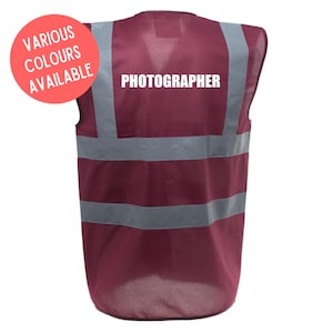 Photographer Enhanced Visibility Vest - Hi Viz - Hi Viz - Safety Reflective Vest Event Attire Jacket Cover Business Uniform Wedding
