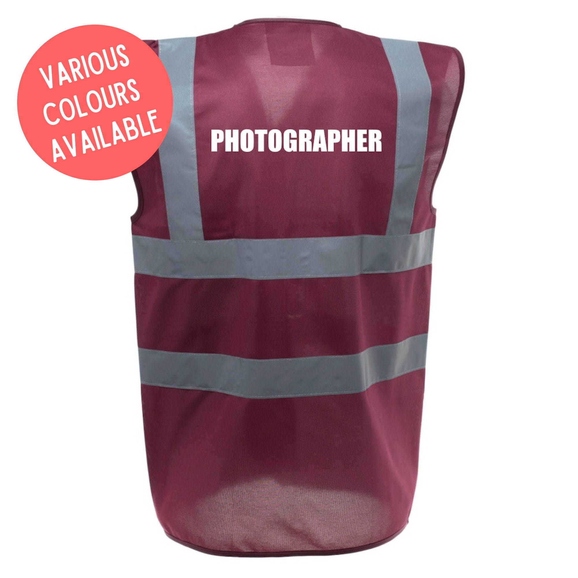 Photographer Enhanced Visibility Vest - Hi Viz - Hi Viz - Safety Reflective Vest Event Attire Jacket Cover Business Uniform Wedding