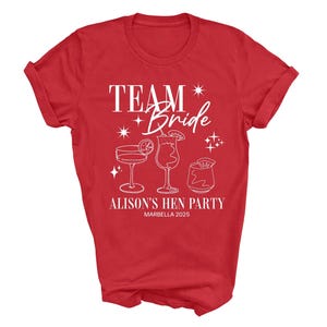 Personalised Hen Party T shirts Team Bride Bridal Party Shirts Personalised Matching Tribe Bachelorette Hen Party Tops Bride To Be Custom image 5
