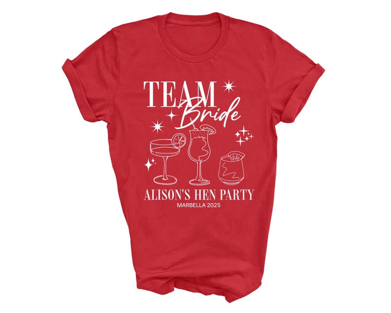 Personalised Hen Party T shirts Team Bride Bridal Party Shirts Personalised Matching Tribe Bachelorette Hen Party Tops Bride To Be Custom image 5