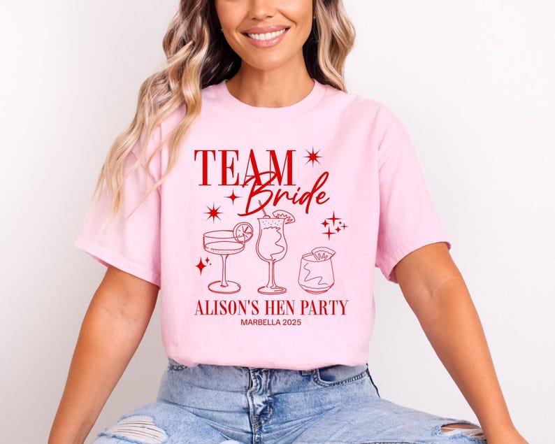Personalised Hen Party T shirts Team Bride Bridal Party Shirts Personalised Matching Tribe Bachelorette Hen Party Tops Bride To Be Custom Team Bride