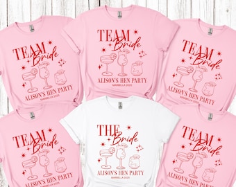 Personalised Hen Party T shirts Team Bride Bridal Party Shirts Personalised Matching Tribe Bachelorette Hen Party Tops Bride To Be Custom
