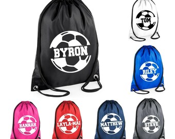 Personalised Kids Gym Bag Drawstring Cotton Sport Vinyl PE Back To School