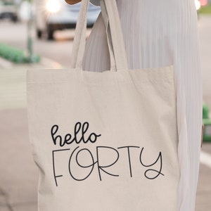 Bolsa de algodón ligera para regalo de cumpleaños, 40 cumpleaños, regalo para 40 años, ¡cuarenta y fabuloso!