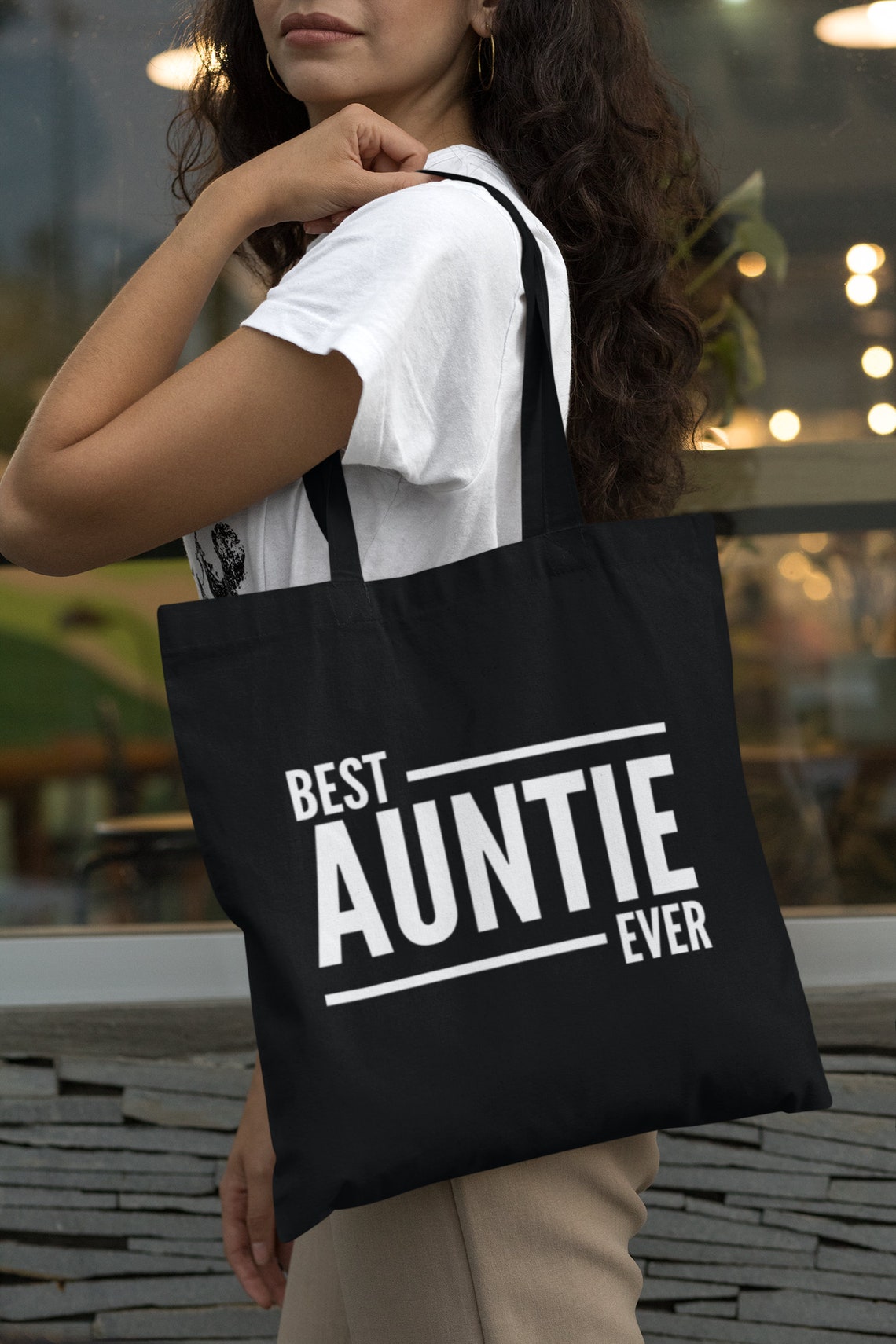 Best Auntie Ever Lightweight Tote Bag Cotton Shopping Gift for Etsy