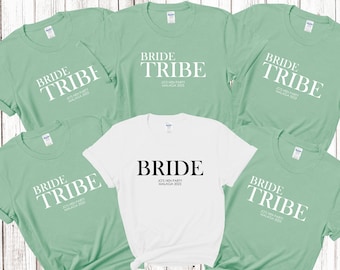 Custom Personalised Hen Party T shirts BRIDE TRIBE Bridal Party Shirts Personalised Matching Tribe Bachelorette Hen Party Tops Bride To Be F