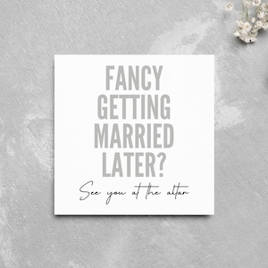 Carte du jour du mariage « Se marier plus tard » À bientôt à l'autel - Future épouse - Carte du futur marié - Futur mari - Le jour du mariage