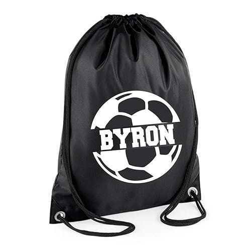 Personalised Name Drawstring Football Bag SPLIT Design School Club PE Custom Name Childrens Adult College Bag Kids Backpack Soccer Bag Name