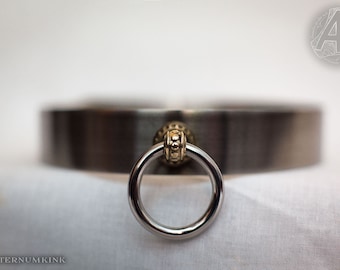 Stainless Steel Choker with Brass Ring Holder