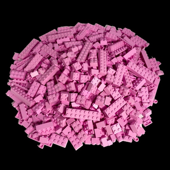 Caja lego ladrillo rosa pastel 50x25x18cm 