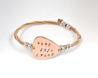 Ain't Life Grand upcycled guitar string bangle
