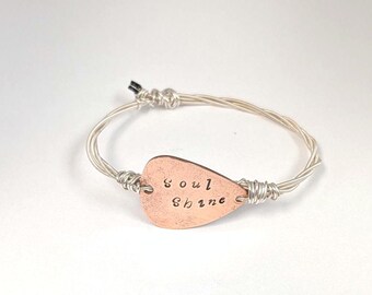 Soulshine recycled guitar string bangle inspired by Warren Haynes Government Mule