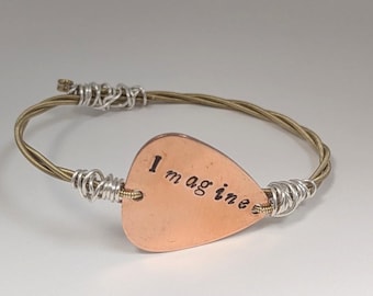 Imagine recycled guitar string bangle