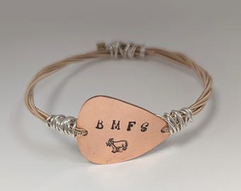 Billy Strings inspired bracelet/ jewelry.  BMFS goat recycled guitar string bangle.