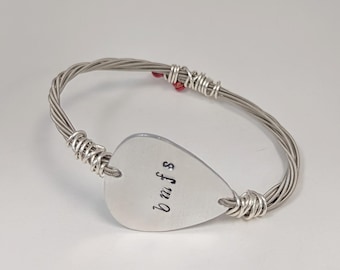 Billy Strings inspired jewelry/bracelet.  BMFS recycled guitar string bangle,