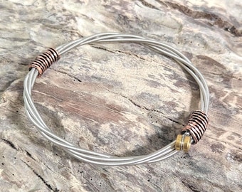 Simple Man upcycled bass string bangle