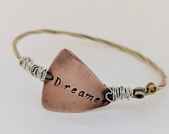 Dreamer recycled guitar string bangle