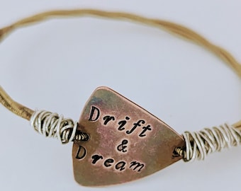 Drift and Dream recycled guitar string bangle