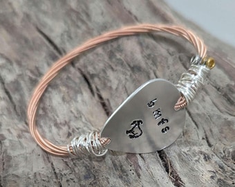 Billy Strings inspired bracelet/jewelry.  BMFS goat recycled guitar string bangle.