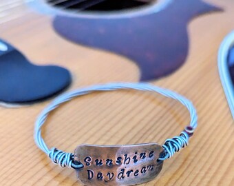 Sunshine Daydream recycled guitar string bangle Grateful Dead