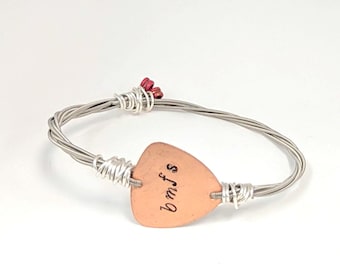 Billy Strings inspired jewelry/bracelet.  BMFS recycled guitar string bangle,