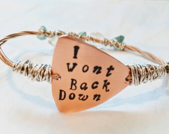 I Won't Back Down Tom Petty recycled guitar string bangle