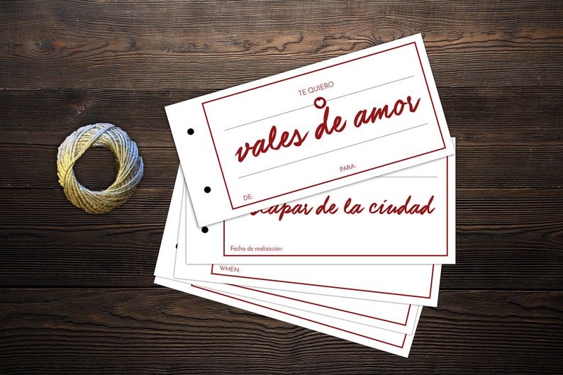 Vales De Amor Para Que Sepas Cuanto Te Quiero www.etsy.com