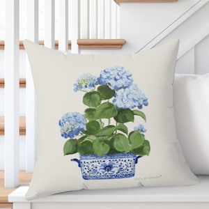 Hydrangea Pillow Floral Pillow Cover Spring Pillow  Decorative Pillow Hydrangea Farmhouse Pillow Cover Accent Pillow for Couch Throw Pillow