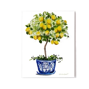 PRINT on Canvas or Paper, Lemon Wall Art, Fruit Wall Art, Chinoiserie, Wall Decor, Kitchen Wall Art, Chinoiserie Prints, Lemon Print