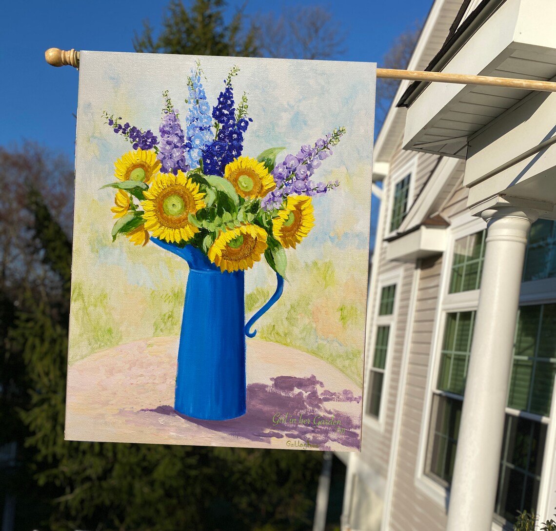 Sunflower Garden FlagLarge Garden Flag Double Etsy