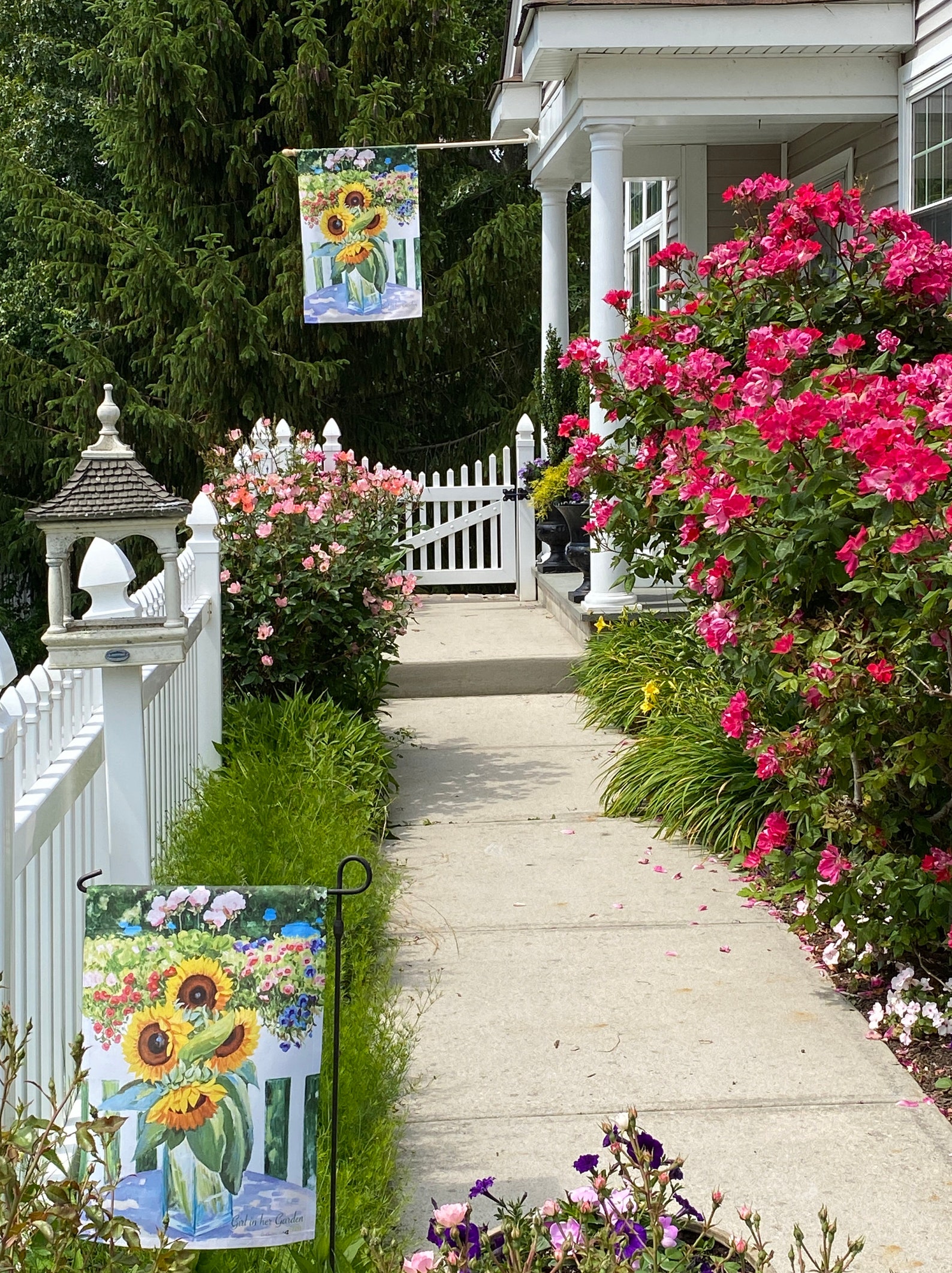 Sunflower Garden Flag House Flag Double Sided Spring Summer Etsy