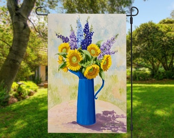 Sunflower Flag | Summer Garden Flag | Small Garden Flag |  Sunflower Yard Flag | Summer Flag | Floral Garden Flag |Yard Flag | Mini Flag