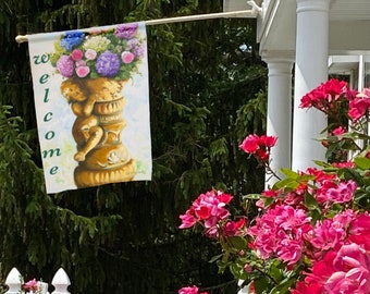 Welcome Garden Flag | Spring Garden Flag | Mini Flag For Yard | Small Outdoor Flag | House Flag 28x40 | Patio Decor | Summer Garden Flag