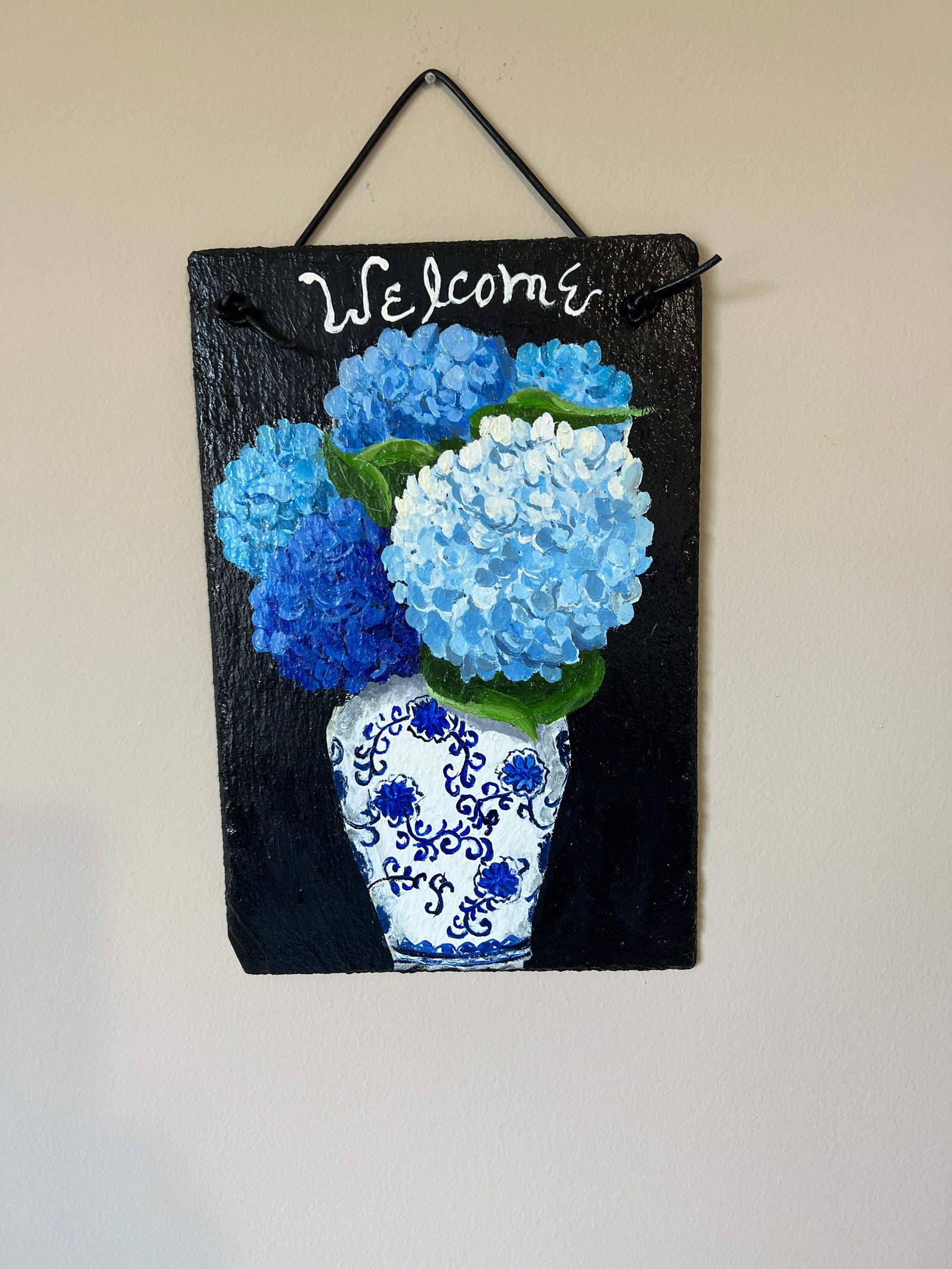 Porch Sign, Welcome Slate Sign, Porch Decor, Hand Painted Slate Sign ...