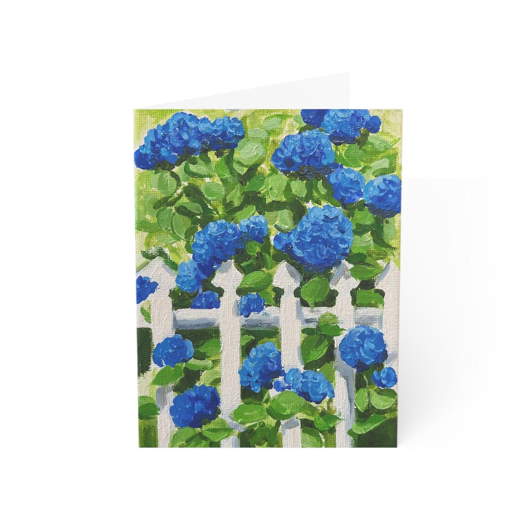 Hydrangea Note Cards: Floral Oil Painting, Blank Stationery Set (10 Pc ...