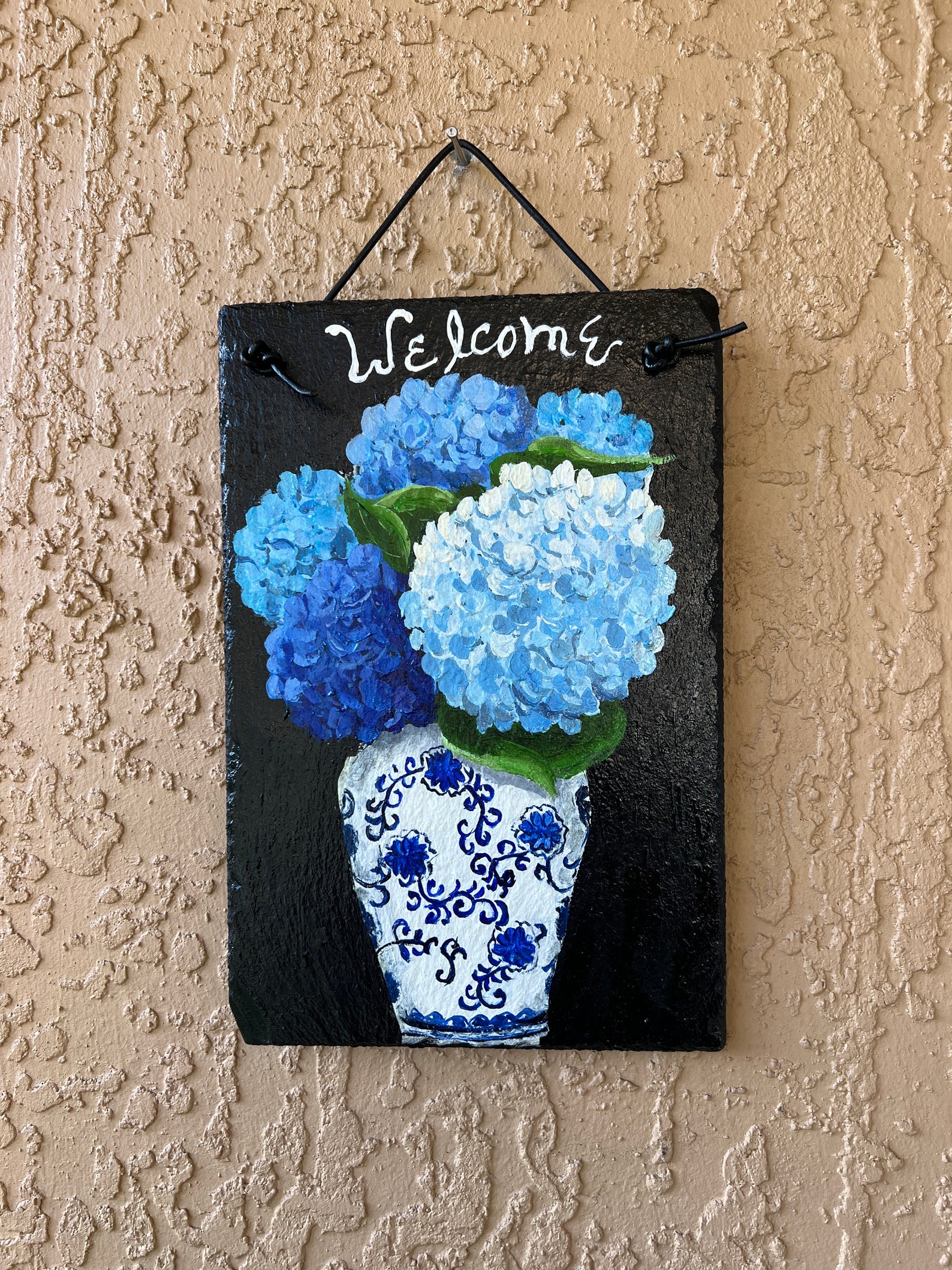 Porch Sign, Welcome Slate Sign, Porch Decor, Hand Painted Slate Sign ...