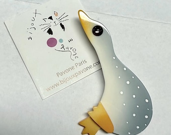 Authentic Pavone Duck brooch handmade in France