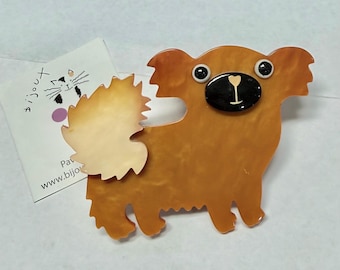 Authentic Pavone Dog brooch handmade in France
