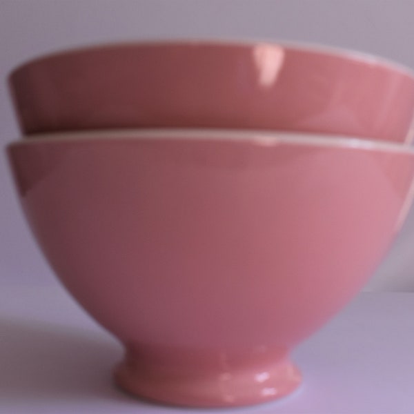 Continental Cafe au Lait bowl. Pink Coffee Bowl. Large pottery bowl. Tableware. Home decor. Vintage  Home.