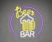 Beer Bar Mug Neon Sign,beer neon signs,pub signs,neon bar signs,cocktail neon,custom neon bar signs,tin beer signs,vintage neon