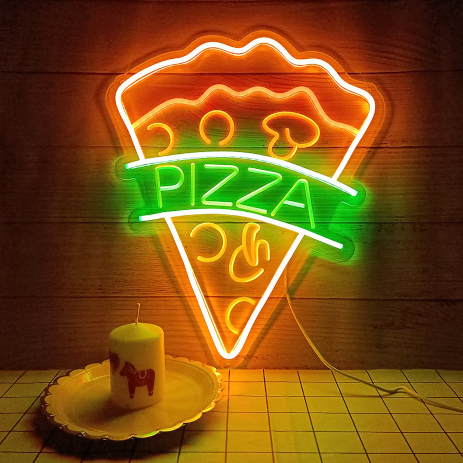 Pizza Neon Sign LED Pizza Sign Pizza Wall Decor Pizza Etsy