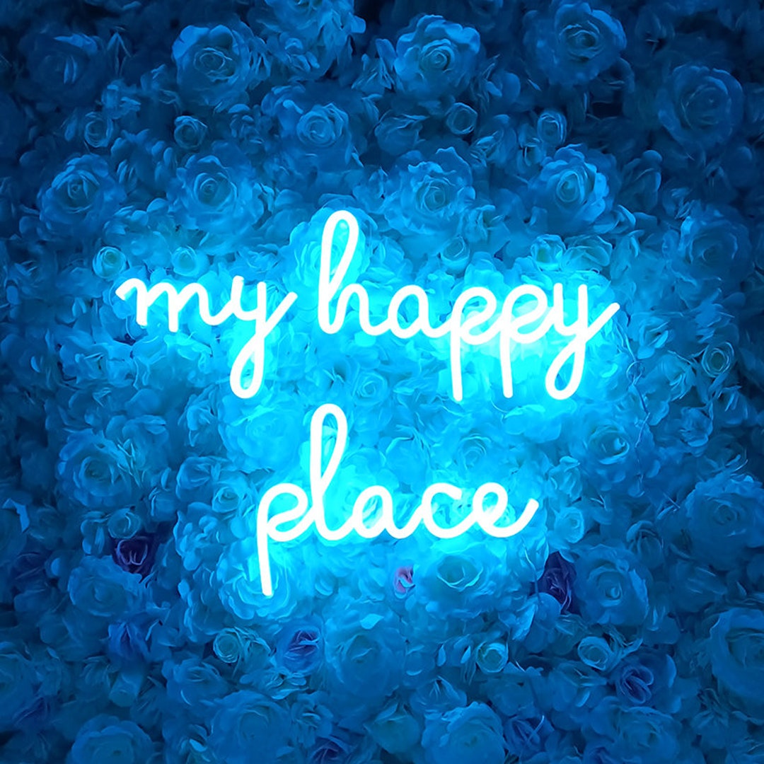 MY HAPPY PLACE Neon Sign Room Decoration Bedroom Decor Etsy UK