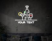 Bar Bottles Cocktails Neon Sign,beer neon signs,pub signs,neon bar signs,cocktail neon,custom neon bar signs,tin beer signs,vintage neon