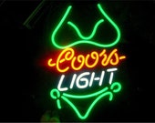Coors Green Bikini Neon Sign,beer neon signs,pub signs,neon bar signs,cocktail neon,custom neon bar signs,tin beer signs,vintage neon bar